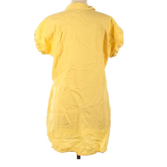 NEW W/O TAGS Allen Allen Size M Yellow Linen Casual dress/Tunic - Picture 4 of 5